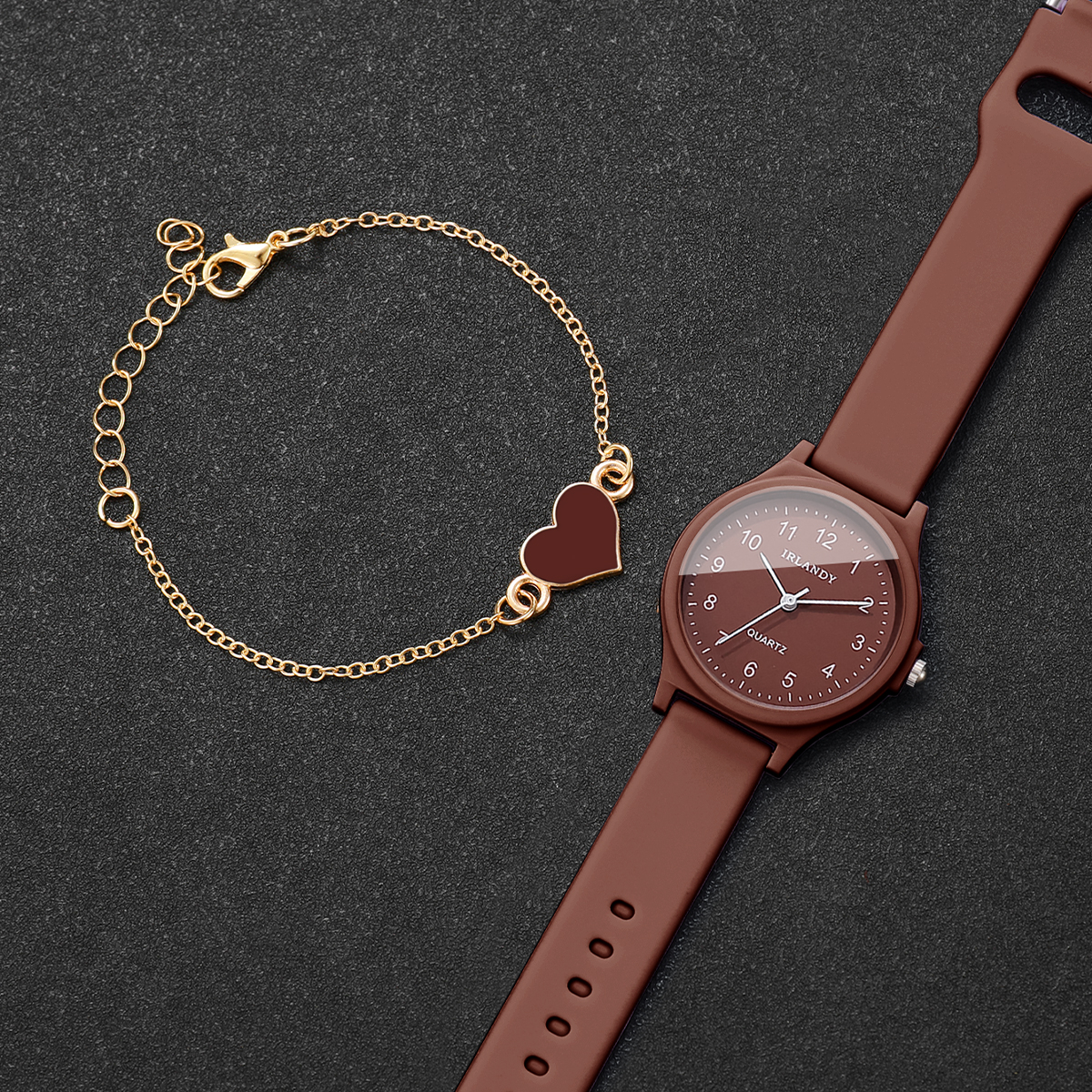 2PCS Fashion Arabic Dial Women - Silicone Band Women avaliação e preço
