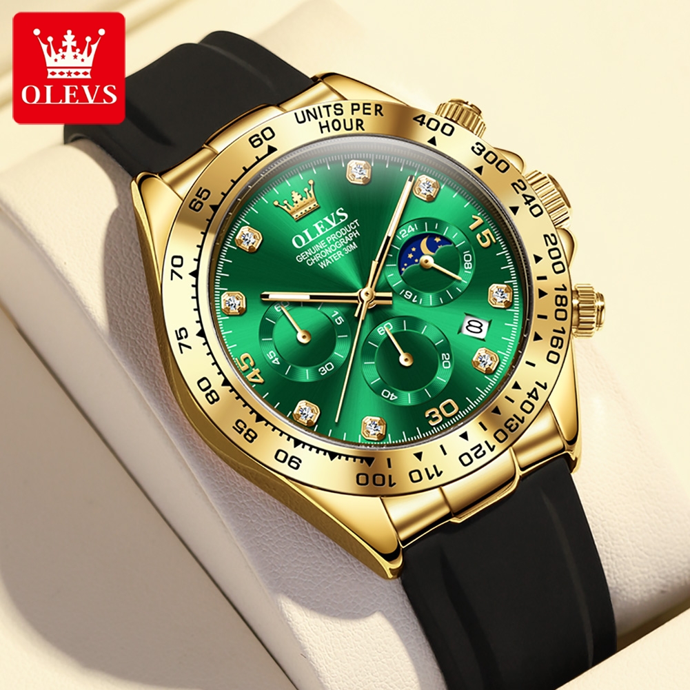 OLEVS 2875 Men's Watch Origina - Leather Watch Band Men avaliação e preço