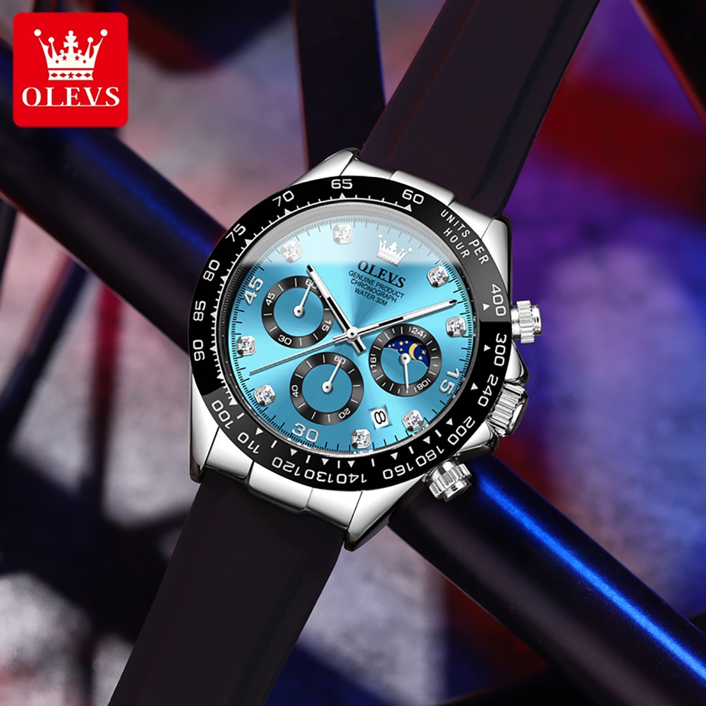 OLEVS 2875 Men's Watch Origina - Leather Watch Band Men avaliação e preço