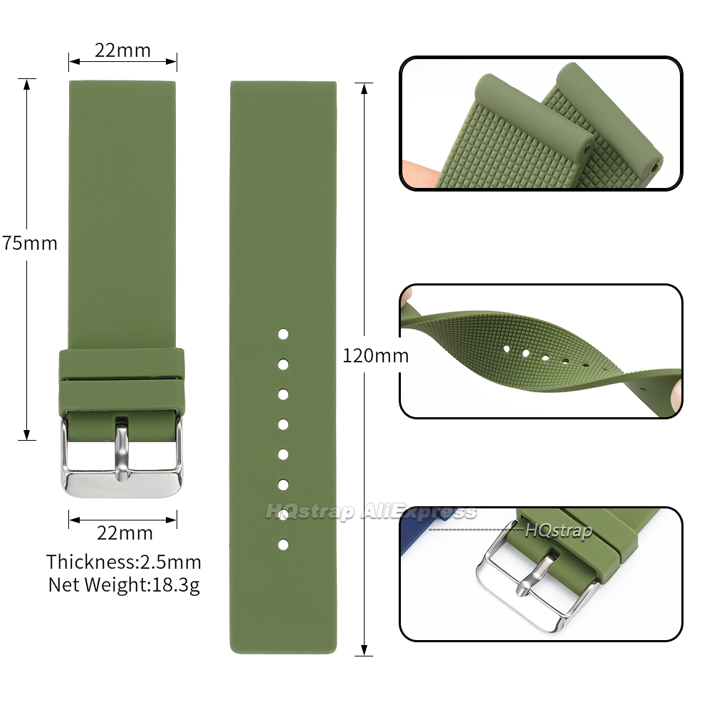 New Silicone Watch Strap 12mm  - Silicone Watch Band 22Mm avaliação e preço
