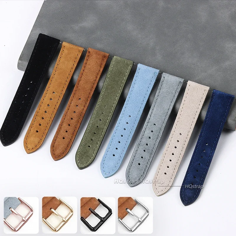 Suede Genuine Leather Watchban - Suede Strap Watch avaliação e preço