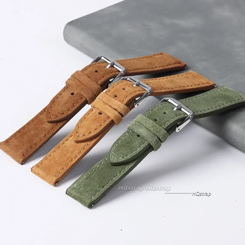 Suede Genuine Leather Watchban - Suede Strap Watch avaliação e preço
