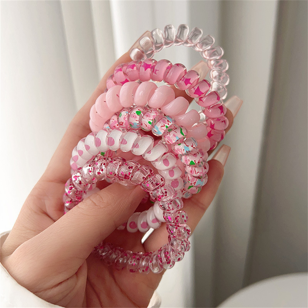 6pcs Sweet Cute Colorful Spira - Silicone Band Women avaliação e preço