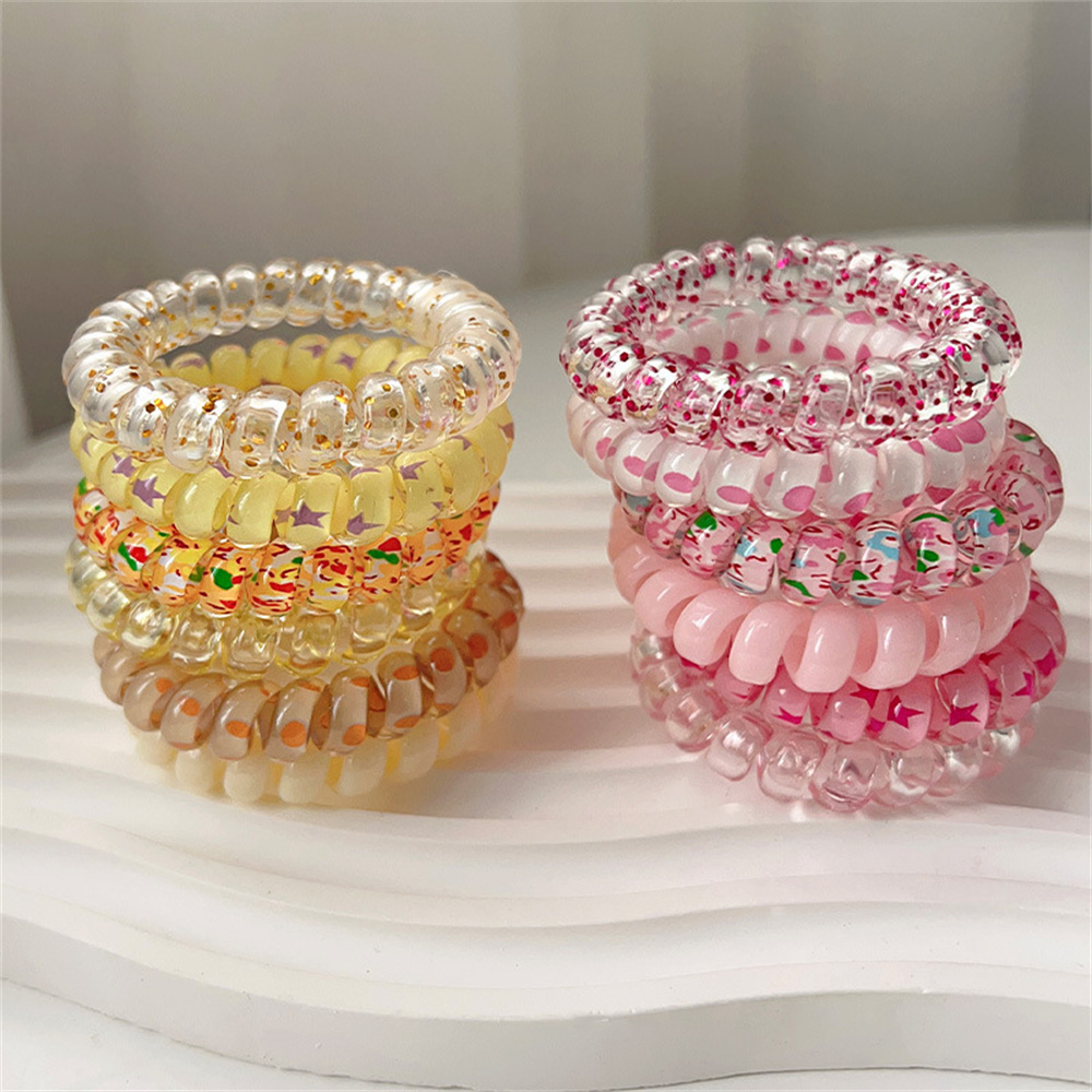 6pcs Sweet Cute Colorful Spira - Silicone Band Women avaliação e preço