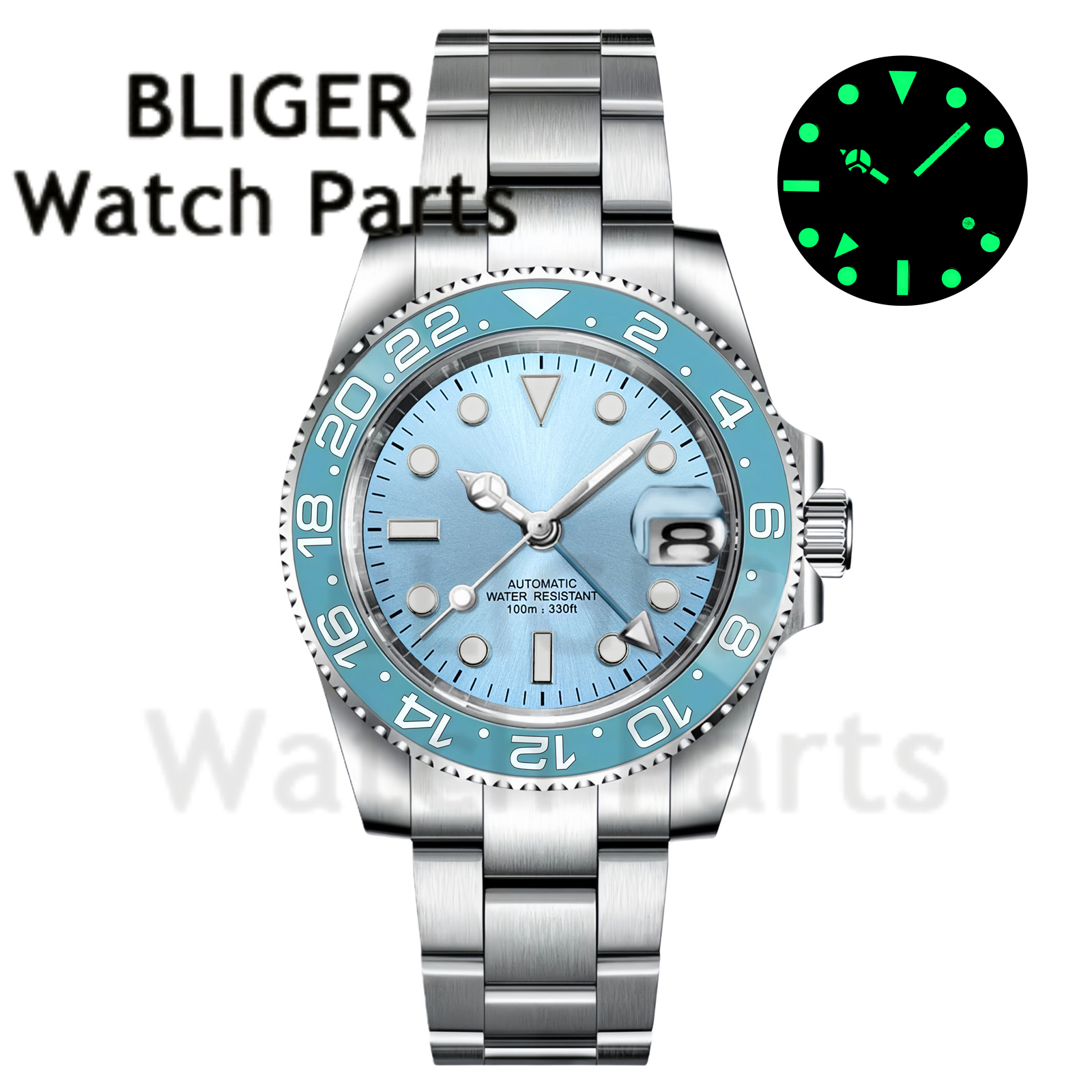 Custom Fashion GMT 40mm Men NH - Stainless Bracelet Diver avaliação e preço