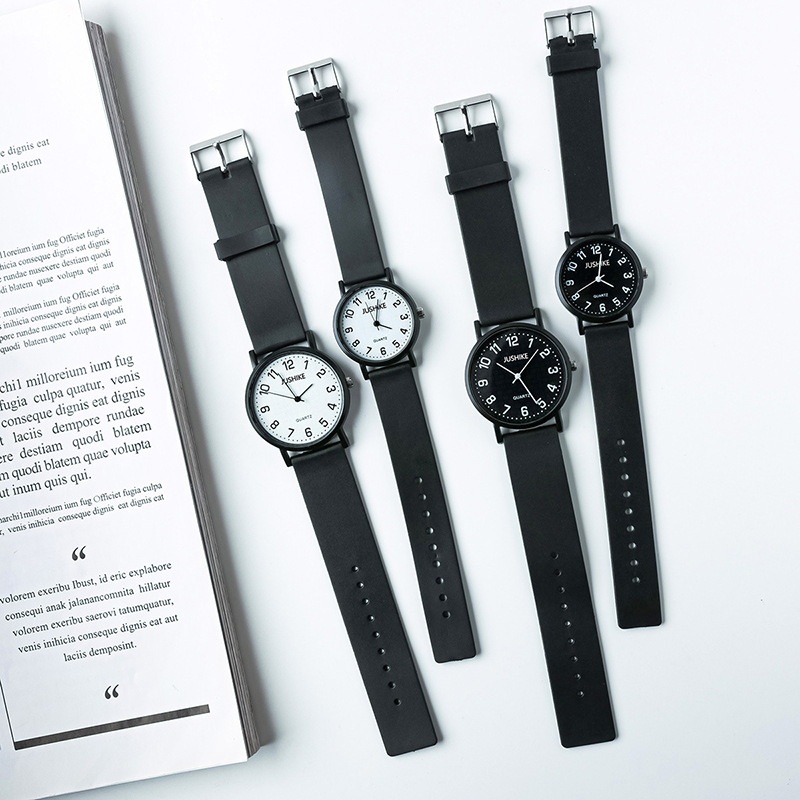 Simple Black Watch Quartz Watc - Silicone Band Women avaliação e preço